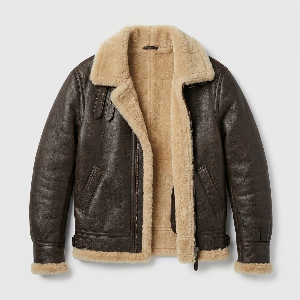 Men's Classic B3 Sheepskin Bomber Jacket – Genuine Shearling
