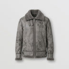 Men's Grey B3 Sheepskin Bomber Jacket – 100% Shearling Aviator Coat