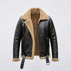 Men's Black Shearling Leather Jacket