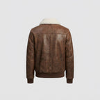 Men's Brown Leather Shearling Jacket – Premium Winter Jacket