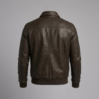 Men's Dark Brown Leather Bomber Jacket – Classic Heritage Flight Style