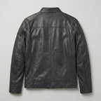 Men's Classic Black Leather Biker Jacket – Premium Motorcycle Rider Jacket