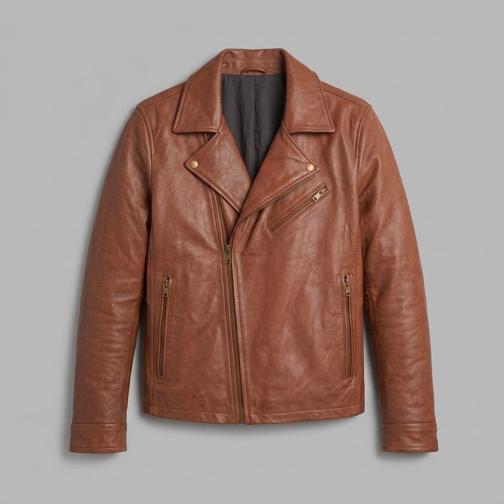 Men's Black Leather Cafe Racer Jacket – Classic Moto Riding Jacket