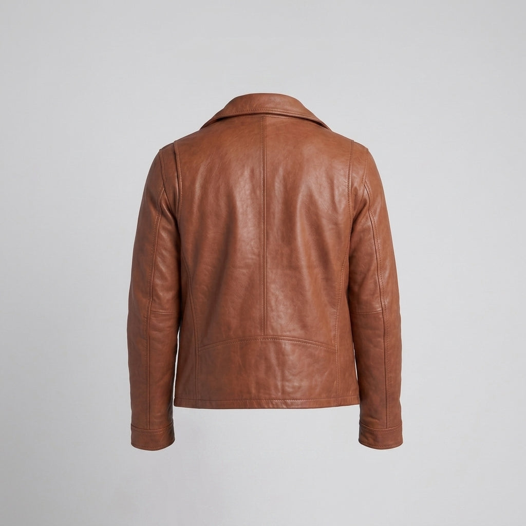 Men's Black Leather Cafe Racer Jacket – Classic Moto Riding Jacket