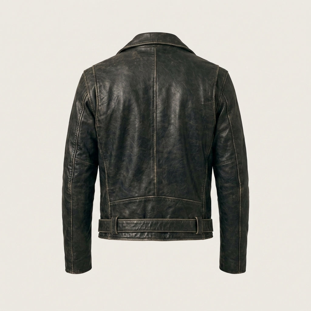 Men's Luxury Leather Biker Jacket – Modern Slim Fit Moto Jacket