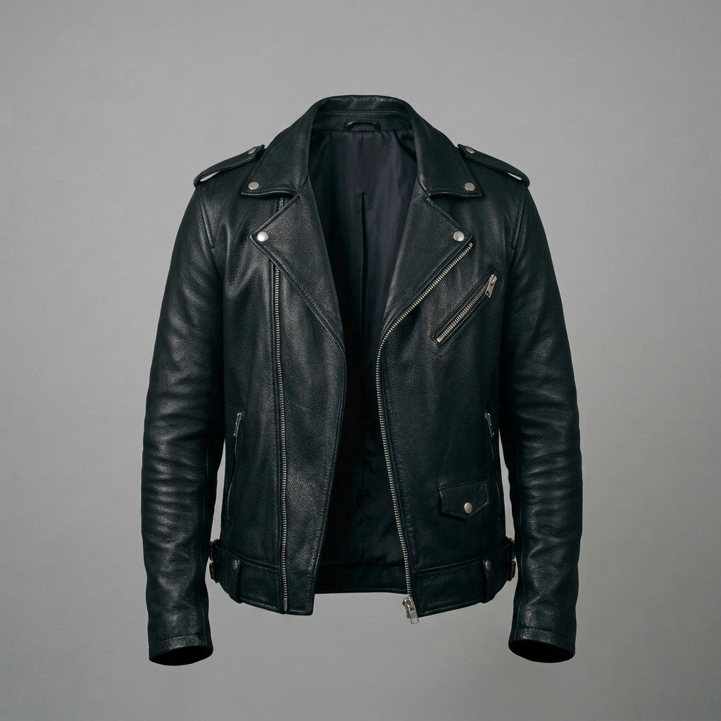 Men's Vintage Leather Jacket – Rugged Motorcycle Rider Style