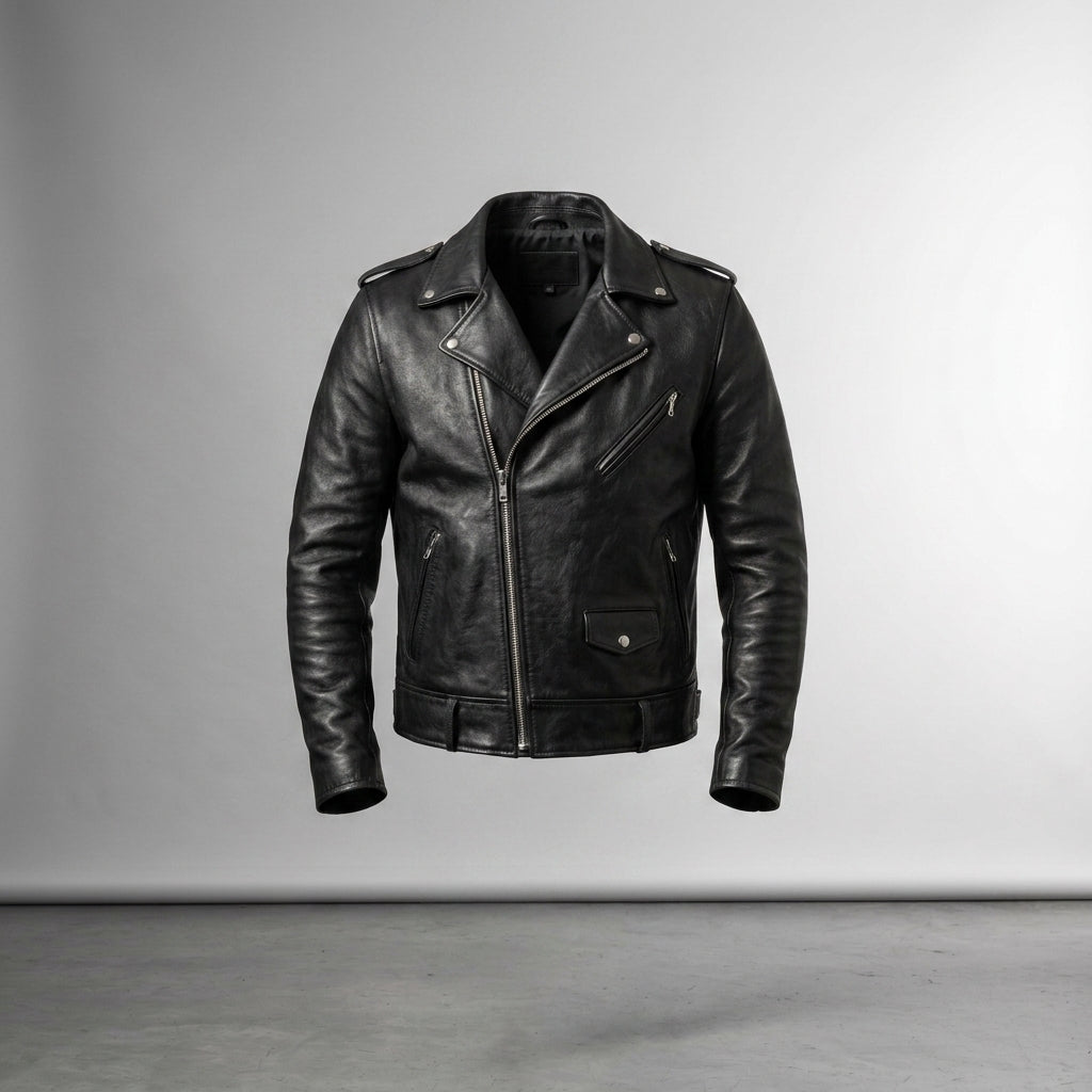 Men's Genuine Leather Moto Jacket Stylish Motorcycle Riding Jacket
