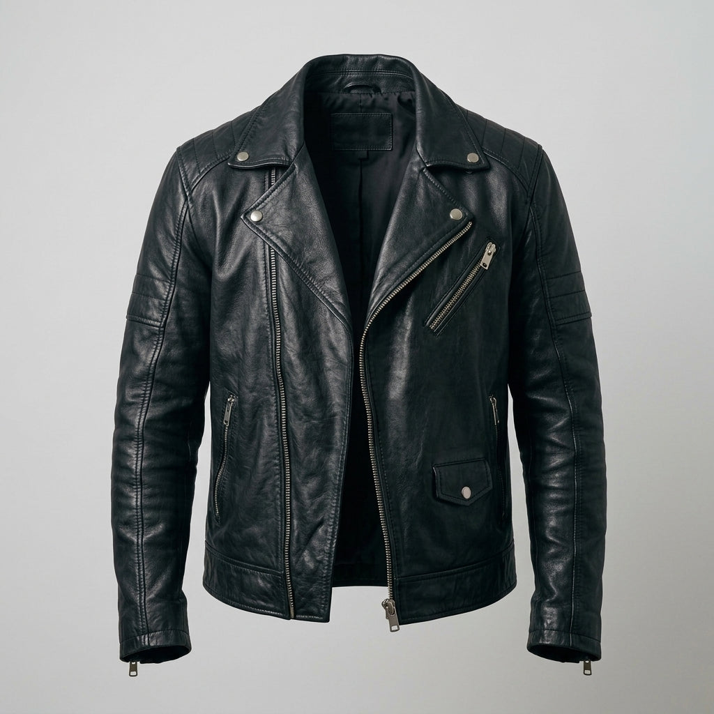 Men's Leather Bomber Jacket – Classic Aviator Flight Style Outerwear