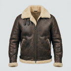 Men's Shearling Leather Jacket – Genuine Sheepskin Aviator Bomber