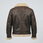 Men's Shearling Leather Jacket – Genuine Sheepskin Aviator Bomber
