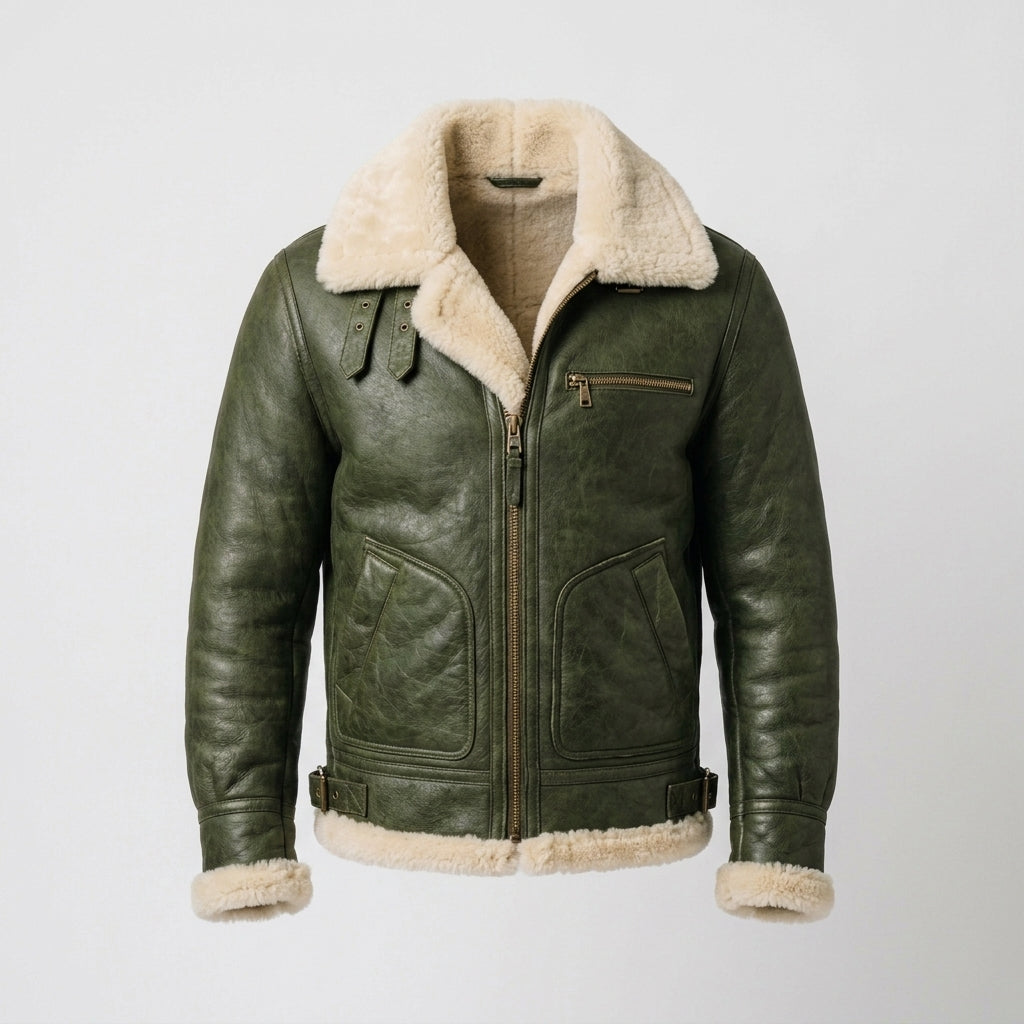 Men's B-3 Sheepskin Leather Jacket – Vintage RAF Aviator Flight Jacket