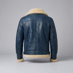 Men's Sheepskin Bomber Jacket Genuine Leather Shearling Pilot Coat