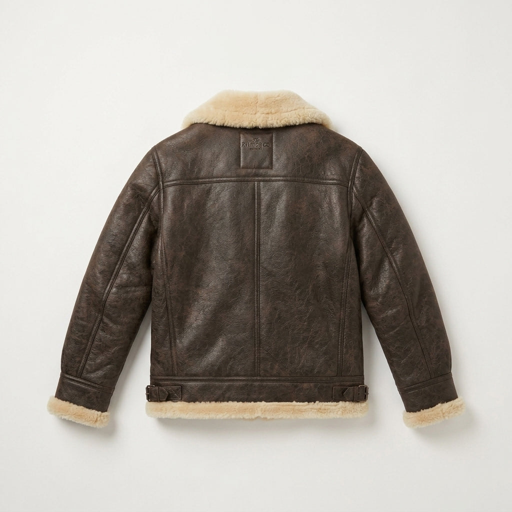 Men's Aviator Sheepskin Leather Jacket Premium Winter Flight Jacket