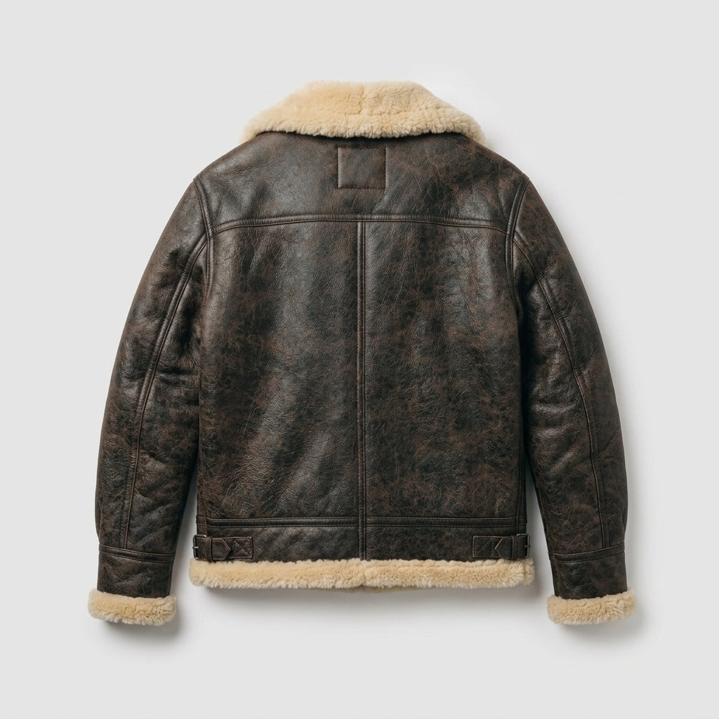 Men's Real Sheepskin Leather Jacket – Warm Shearling Winter Outerwear