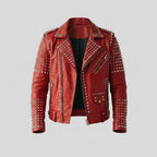 Men's Premium Studded Leather Jacket – Rocker Biker Outerwear