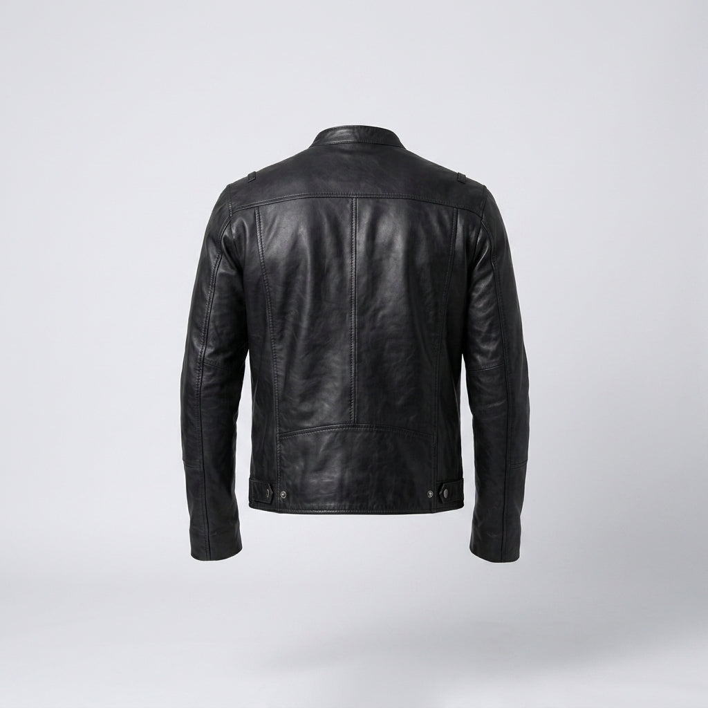 Men's Leather Shirt Jacket Genuine Leather Casual Overshirt