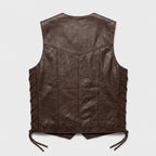 Men's Leather Riding Vest Premium Sleeveless Biker Jacket