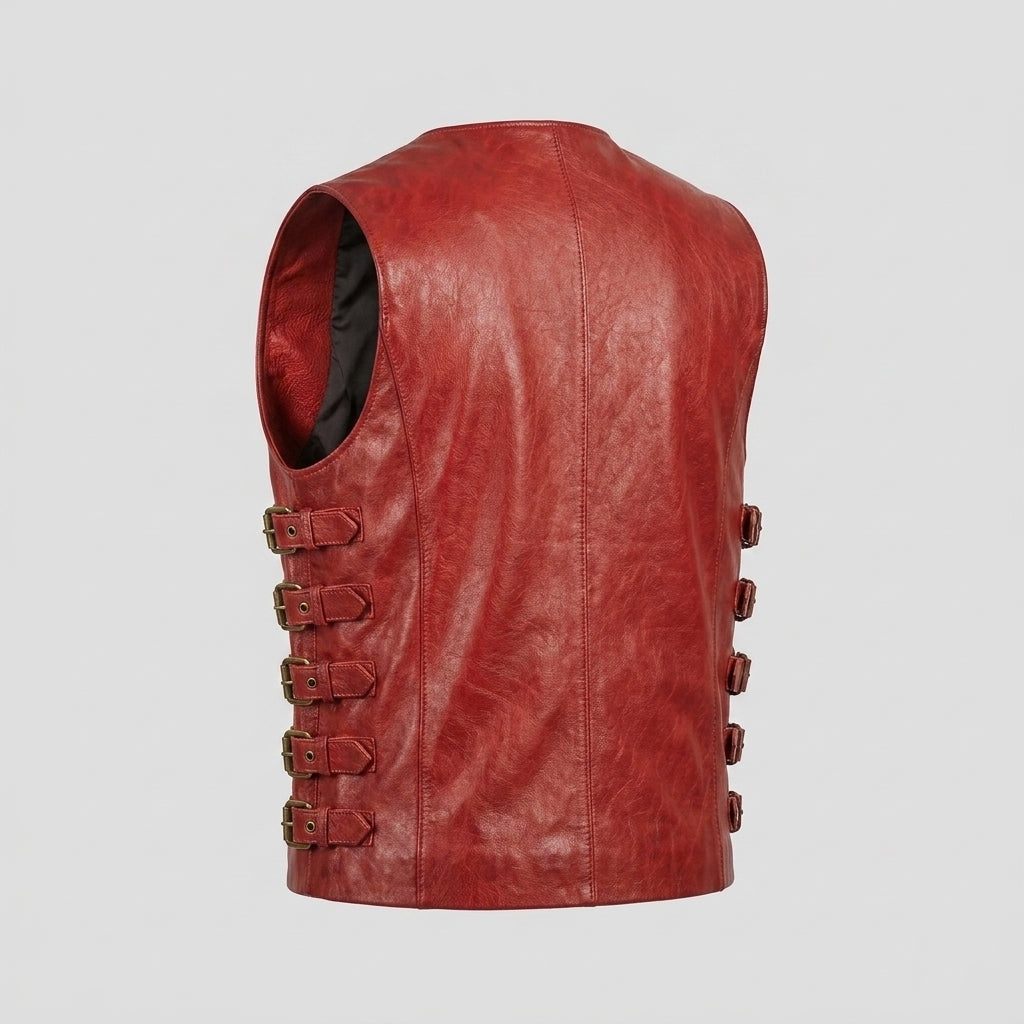 Men's Designer Leather Vest Genuine Leather Fashion Waistcoat