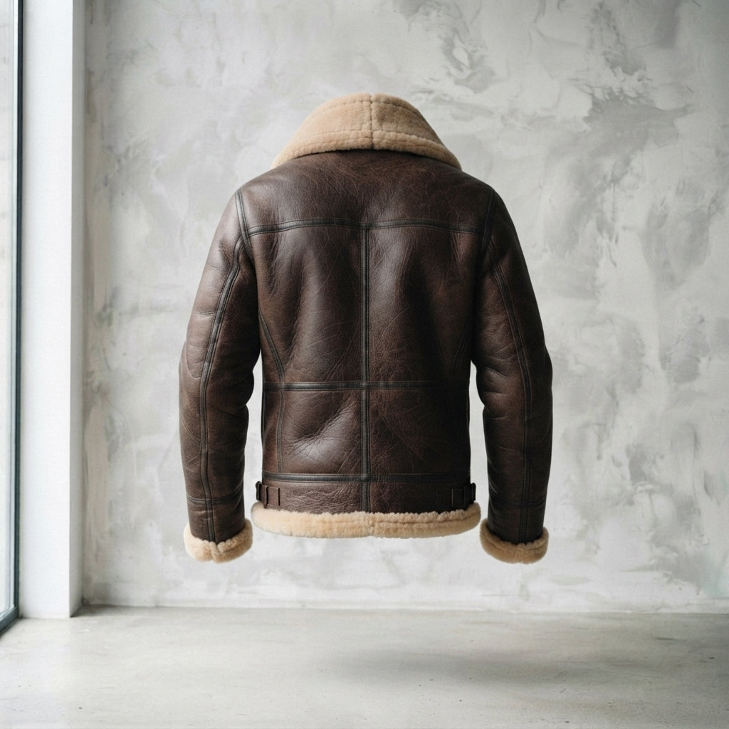Men's Sheepskin Shearling Leather Coat