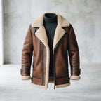 Men's Brown B3 Shearling Leather Coat