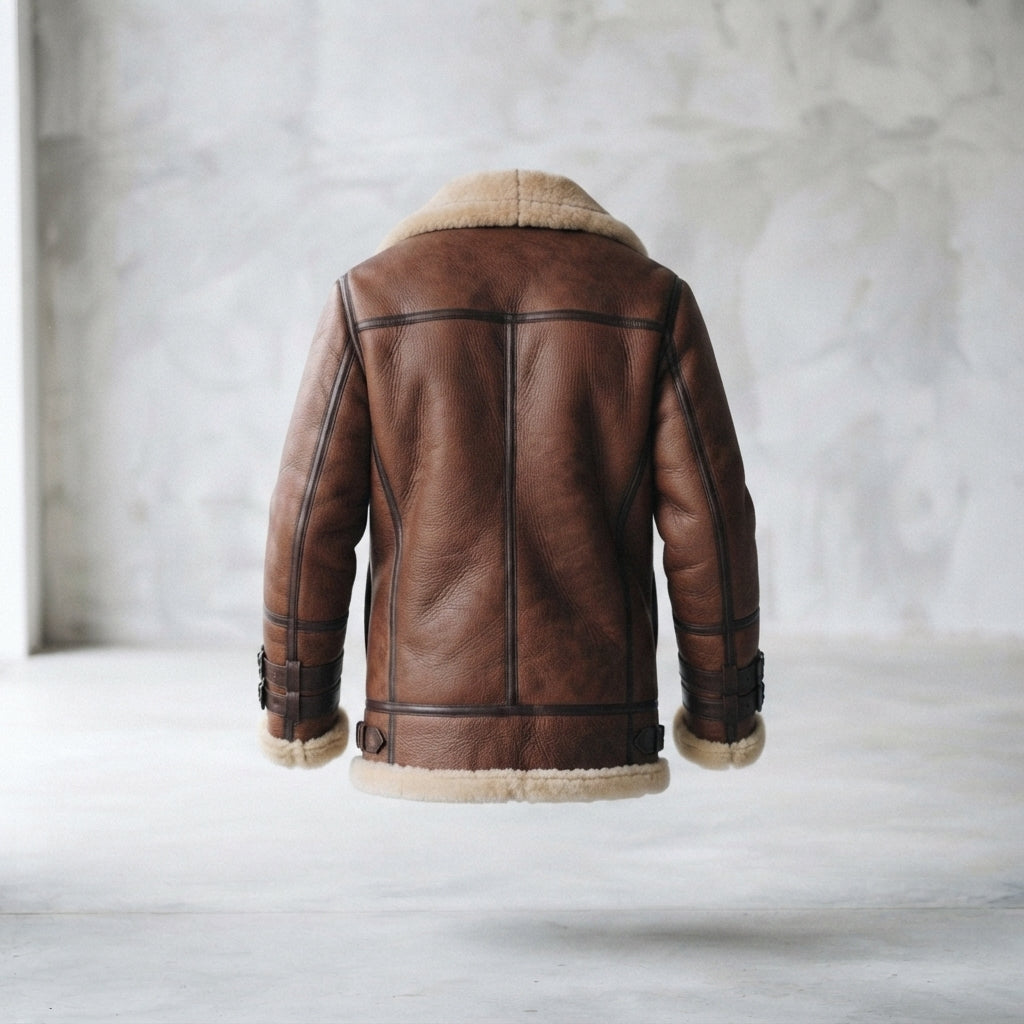 Men's Brown B3 Shearling Leather Coat