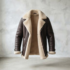 Men's Brown Sheepskin Leather Shearling Coat
