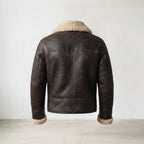 Men's Brown Sheepskin Leather Shearling Coat