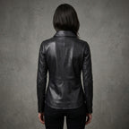 Women's Classic Black Leather Shirt