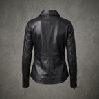 Women's Classic Black Leather Shirt