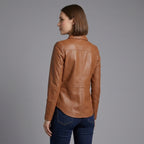 Women's Brown Leather Shirt