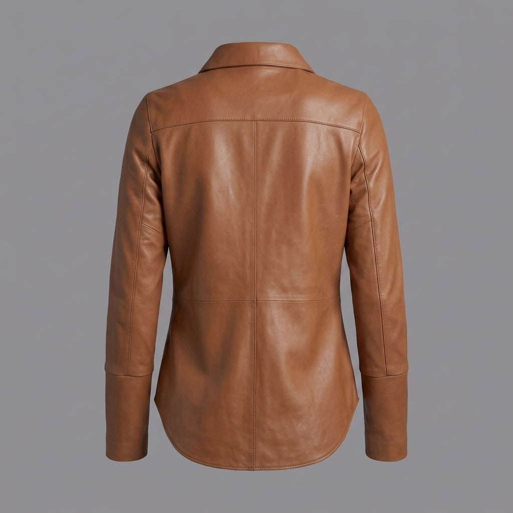 Women's Brown Leather Shirt
