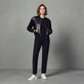 Women's Leather & Suede Bomber Jacket