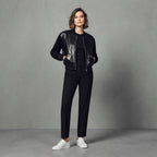 Women's Leather & Suede Bomber Jacket