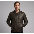 Men's Dark Brown Leather Bomber Jacket – Classic Heritage Flight Style