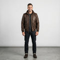 Men's Distressed Brown A-2 Leather Flight Jacket