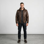 Men's Distressed Brown A-2 Leather Flight Jacket
