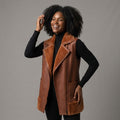 Women's Longline Shearling Leather Vest