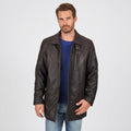 Men's Dark Brown Lambskin Leather Sport Coat