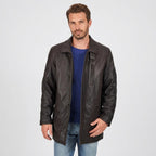 Men's Dark Brown Lambskin Leather Sport Coat