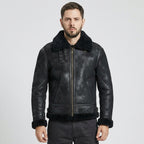 Men's Black B3 Shearling Aviator Bomber Jacket