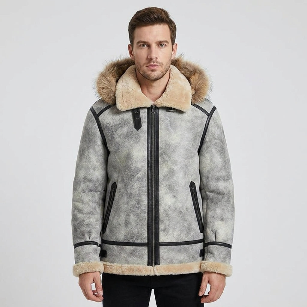 Men's B3 Bomber Sheepskin Leather Aviator Jacket