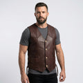 Men's Leather Riding Vest Premium Sleeveless Biker Jacket