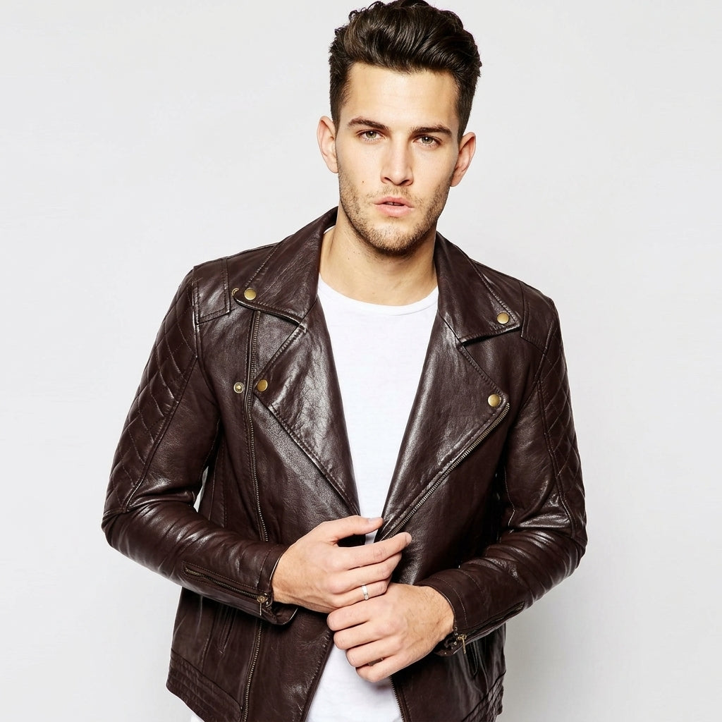 Men's Heavy Duty Leather Motorcycle Jacket – Rugged Rider Jacket