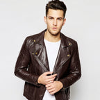 Men's Heavy Duty Leather Motorcycle Jacket – Rugged Rider Jacket