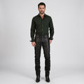 Men's Genuine Leather Pants Premium Slim Fit Biker Trousers