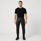 Men's Slim Fit Leather Pants Premium Genuine Leather Jeans
