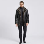 Men's Black Genuine Sheepskin Leather Jacket