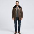 Men's Distressed Shearling Leather Coat