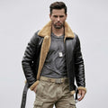 Men's Black Shearling Leather Jacket