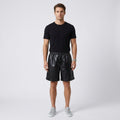 Men's Leather Biker Shorts Classic Motorcycle Riding Shorts